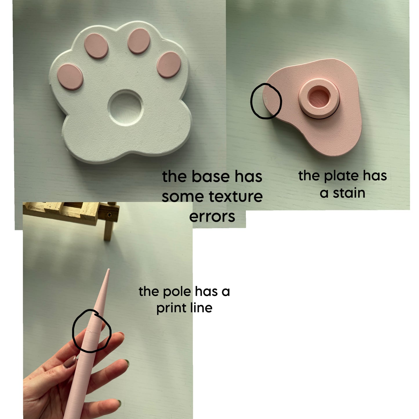 Second Chance Paw Spinner (White-Pink)