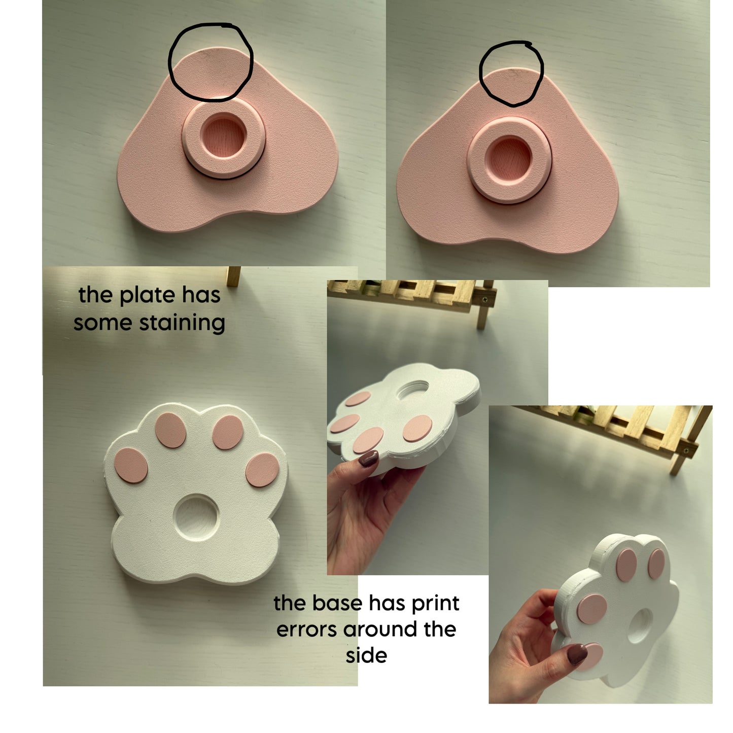 Second Chance Paw Spinner (White-Pink)
