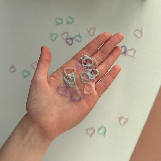 Glitter Heart Stitch Markers